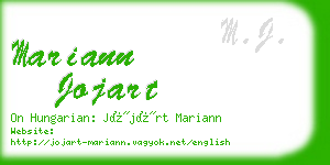 mariann jojart business card